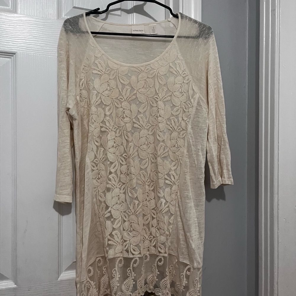 Chico's Beige Knit Blouse
